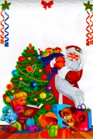 Пакет Новый год металл + рисунок   