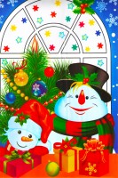 Пакет Новый год металл + рисунок   