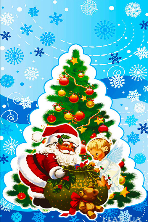 Пакет Новый год металл + рисунок    